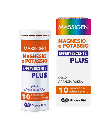 MASSIGEN MAGNESIO E POTASSIO EFFERVESCENTE PLUS 10 COMPRESSE - latuafarmacia.org