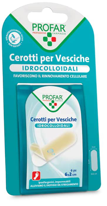 CEROTTO VESCICHE IDROCOLLOIDALE PROFAR 6X2 CM 6 PEZZI - latuafarmacia.org