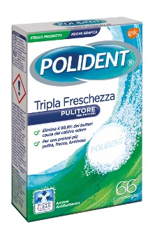POLIDENT TRIPLA FRESCHEZZA 66 COMPRESSE - latuafarmacia.org
