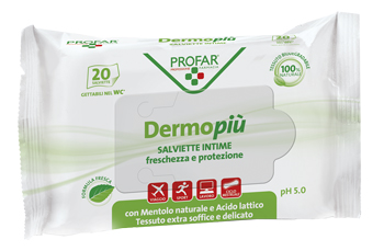DERMO PIU' SALVIETTE INTIME 20 PEZZI PROFAR - latuafarmacia.org