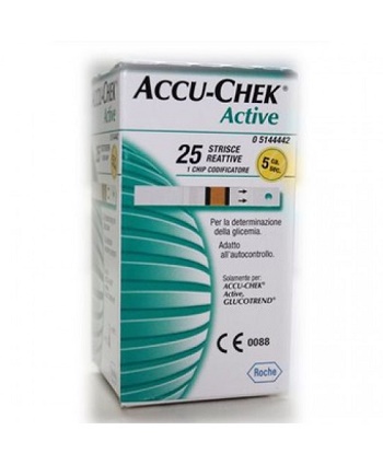 STRISCE MISURAZIONE GLICEMIA ACCU-CHEK ACTIVE STRIPS 25 PEZZI INF RETAIL - latuafarmacia.org