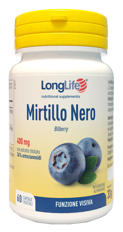 LONGLIFE MIRTILLO NERO 60 CAPSULE VEGETALI - latuafarmacia.org