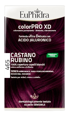 EUPHIDRA COLORPRO XD 465 CAST RUBINO GEL COLORANTE CAPELLI IN FLACONE + ATTIVANTE + BALSAMO + GUANTI - latuafarmacia.org