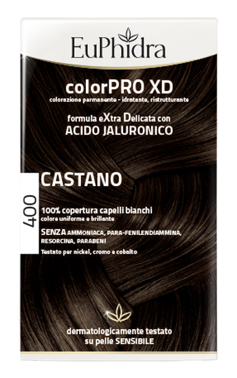 EUPHIDRA COLORPRO XD 400 CASTANO GEL COLORANTE CAPELLI IN FLACONE + ATTIVANTE + BALSAMO + GUANTI - latuafarmacia.org