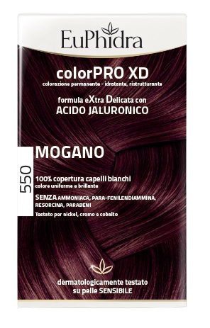 EUPHIDRA COLORPRO XD 550 MOGANO GEL COLORANTE CAPELLI IN FLACONE + ATTIVANTE + BALSAMO + GUANTI - latuafarmacia.org