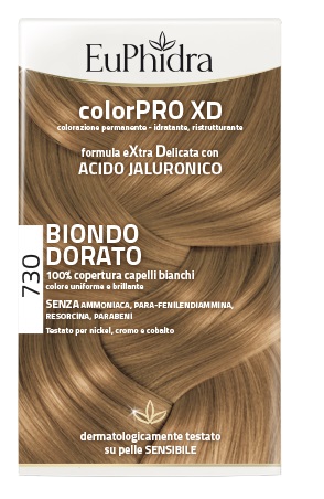 EUPHIDRA COLORPRO XD 730 BIONDO DORATO GEL COLORANTE CAPELLI IN FLACONE + ATTIVANTE + BALSAMO + GUANTI - latuafarmacia.org