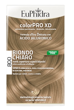 EUPHIDRA COLORPRO XD 800 BIONDO CHIARO GEL COLORANTE CAPELLI IN FLACONE + ATTIVANTE + BALSAMO + GUANTI - latuafarmacia.org