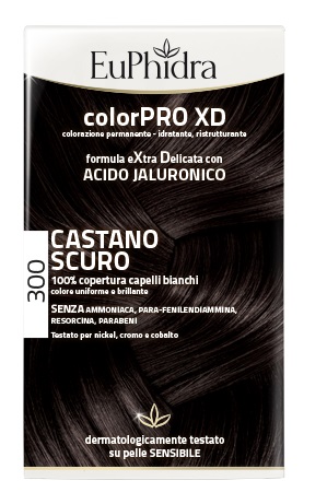 EUPHIDRA COLORPRO XD 300 CASTANO SCURO GEL COLORANTE CAPELLI IN FLACONE + ATTIVANTE + BALSAMO + GUANTI - latuafarmacia.org