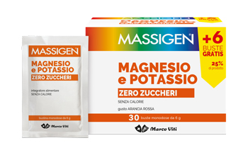 MASSIGEN MAGNESIO E POTASSIO ZERO ZUCCHERI 24 BUSTINE + 6 GRATIS - latuafarmacia.org