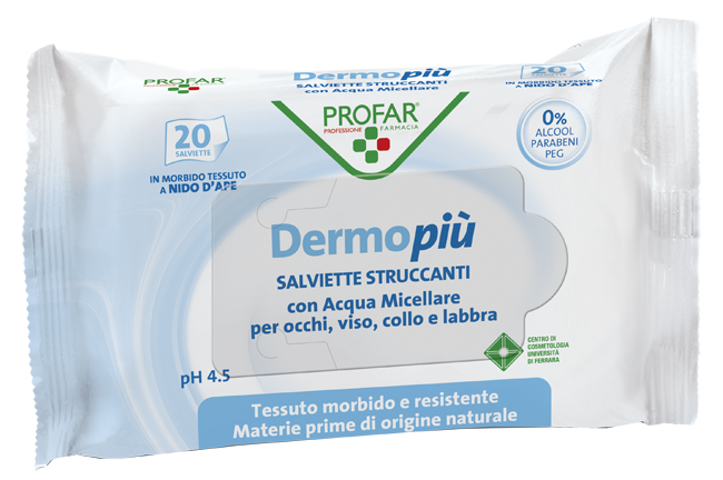 DERMO PIU' SALVIETTINE STRUCCANTI 20 PEZZI PROFAR - latuafarmacia.org