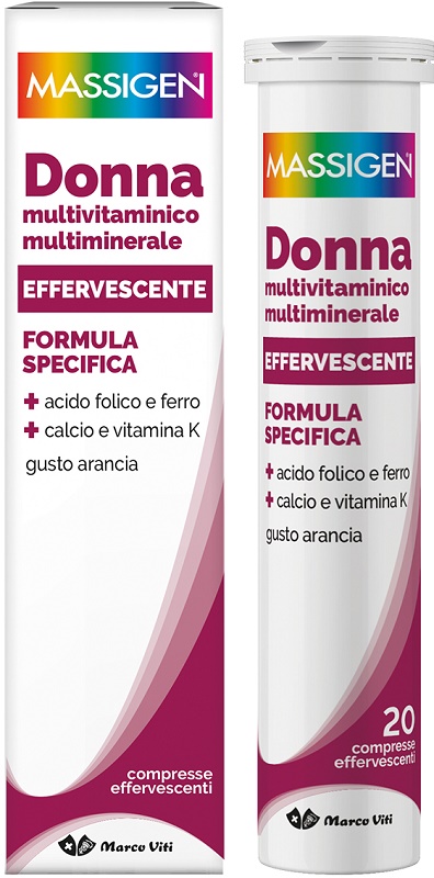 MASSIGEN DONNA MULTIVITAMINICO E MULTIMINERALE EFFERVESCENTE 20 COMPRESSE - latuafarmacia.org