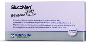 STRISCE MISURAZIONE CHETONEMIA GLUCOMEN AREO B-KETONE SENSOR 10 PEZZI - latuafarmacia.org