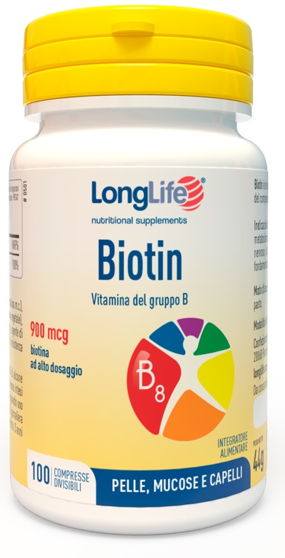 LONGLIFE BIOTIN 900 MCG 100 COMPRESSE - latuafarmacia.org