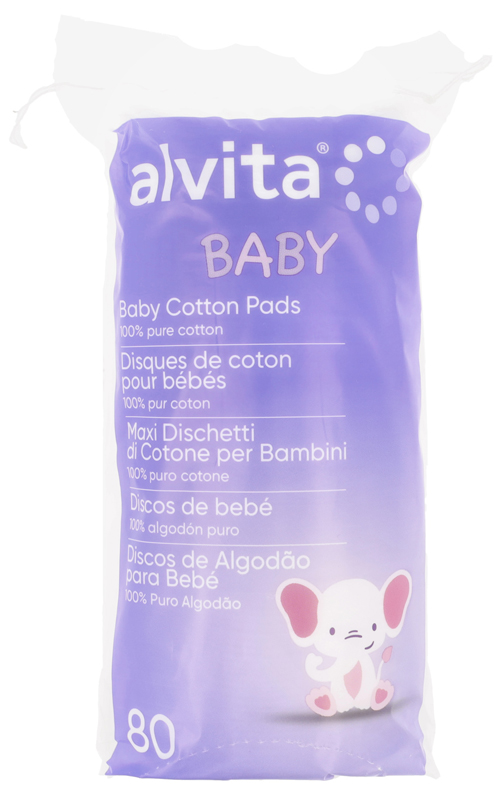 ALVITA BABY MAXI DISCHETTI DI COTONE PER BAMBINI 100% PURO COTONE 80 PEZZI - latuafarmacia.org