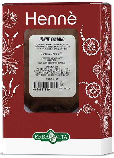 HENNE COLORANTE CAPELLI CASTANO 100 G - latuafarmacia.org