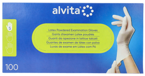GUANTI DA ISPEZIONE ALVITA IN LATTICE TALCATI S 100 PEZZI - latuafarmacia.org