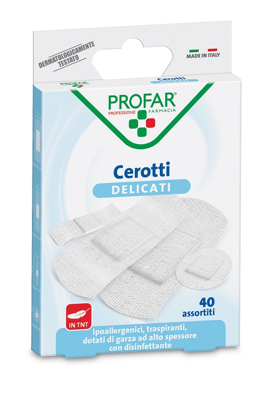 CEROTTO TESSUTO NON TESSUTO DELICATO ASSORTITI 40 PEZZI PROFAR - latuafarmacia.org