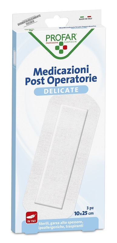 MEDICAZIONE POST OPERATORIA STERILE GARZA ANTIADERENTE 10X25 CM 3 PEZZI PROFAR - latuafarmacia.org