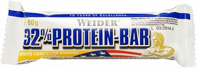 WEIDER 32% PROTEIN BARRETTA BANANA/CIOCCOLATO BIANCO 60 G - latuafarmacia.org