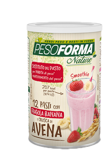 PESOFORMA NATURE SMOOTHIE FRAGOLA BANANA POLVERE 420 G - latuafarmacia.org