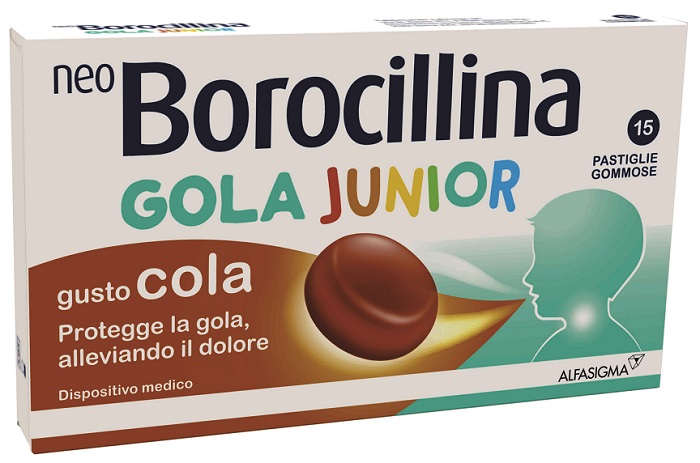 NEOBOROCILLINA GOLA JUNIOR 15 PASTIGLIE GUSTO COLA - latuafarmacia.org