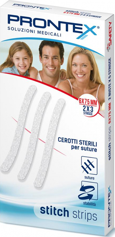 PRONTEX STITCH STRIPS 6X75 10 PEZZI - latuafarmacia.org