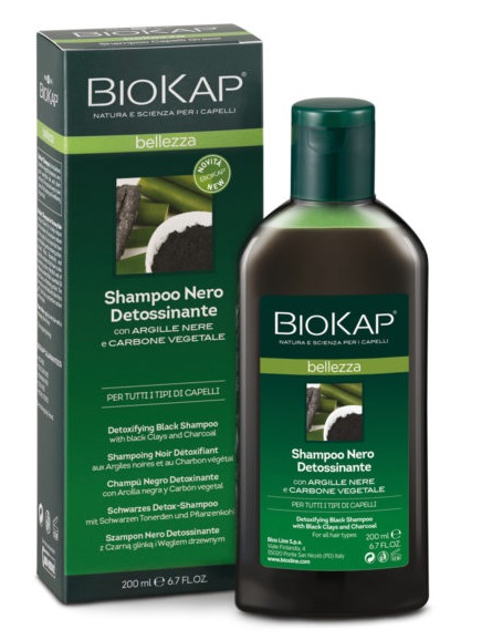 BIOKAP BELLEZZA SHAMPOO NERO DETOSSINANTE 200 ML BIOSLINE - latuafarmacia.org