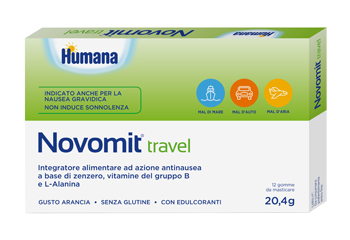 NOVOMIT TRAVEL 12 GOMME DA MASTICARE GUSTO ARANCIA - latuafarmacia.org