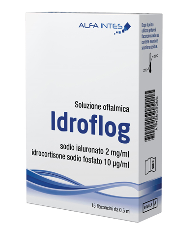 SOLUZIONE OFTALMICA IDROFLOG A BASE DI IALURONATO DI SODIO E IDROCORTISONE SODIO FOSFATO 15 FLACONCINI DA 0,5 ML - latuafarmacia.org