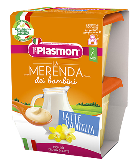 PLASMON LA MERENDA DEI BAMBINI MERENDE LATTE VANIGLIA ASETTICO 2 X 120 G - latuafarmacia.org