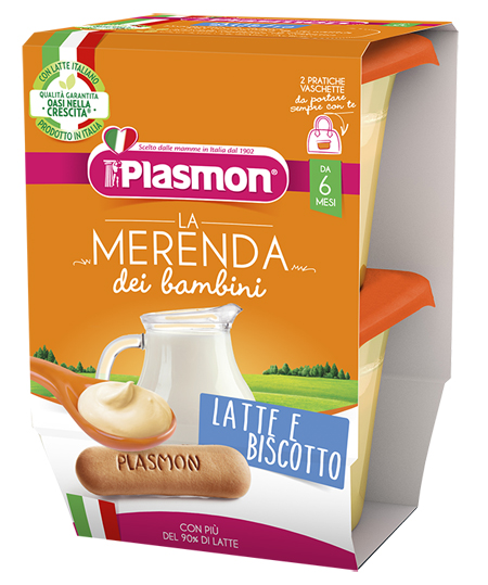 PLASMON LA MERENDA DEI BAMBINI MERENDE LATTE BISCOTTO ASETTICO 2 X 120 G - latuafarmacia.org