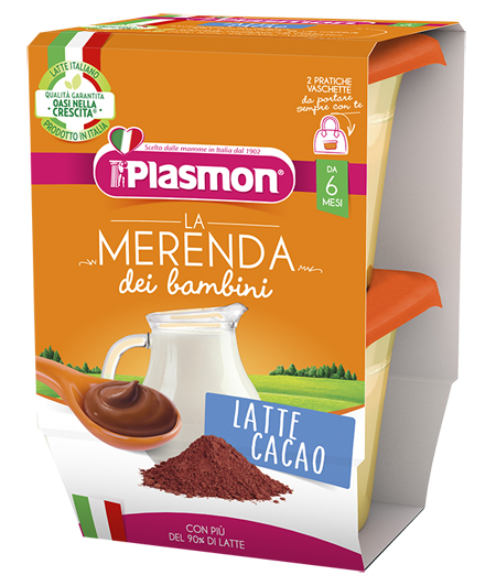 PLASMON LA MERENDA DEI BAMBINI MERENDE LATTE CACAO ASETTICO 2 X 120 G - latuafarmacia.org