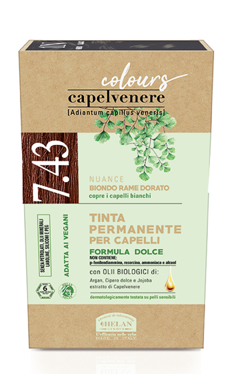 CAPELVENERE COLOURS TINTA CAPELLI 7,43N BIONDO RAME DORATO - latuafarmacia.org