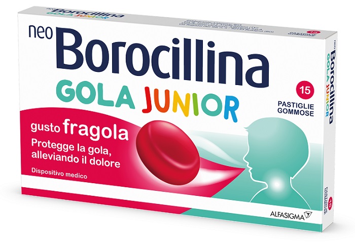 NEOBOROCILLINA GOLA JUNIOR 15 PASTIGLIE GUSTO FRAGOLA - latuafarmacia.org