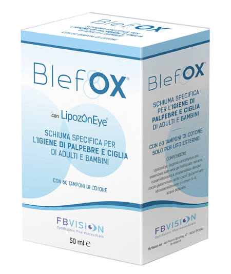 BLEFOX SCHIUMA SPECIFICA PER IGIENE PALPEBRE E CIGLIA 50 ML CON EROGATORE + 60 DISCHETTI - latuafarmacia.org