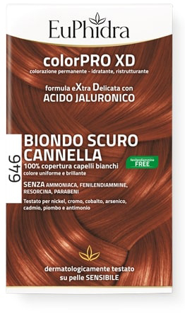 EUPHIDRA COLORPRO GEL COLORANTE CAPELLI XD 646 CANNELLA 50 ML IN FLACONE + ATTIVANTE + BALSAMO + GUANTI - latuafarmacia.org