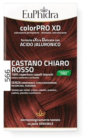EUPHIDRA COLORPRO GEL COLORANTE CAPELLI XD 566 CASTANO CHIARO ROSSO 50 ML + ATTIVANTE + BALSAMO + GUANTI - latuafarmacia.org