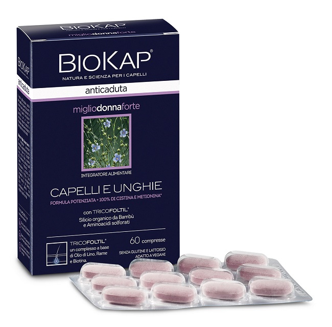 BIOKAP ANTICADUTA MIGLIO DONNA FORTE CON TRICOFOLTIL 60 COMPRESSE - latuafarmacia.org