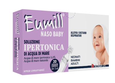 EUMILL NASO BABY SOLUZIONE IPERTONICA 20 CONTENITORI MONODOSE 5 ML - latuafarmacia.org