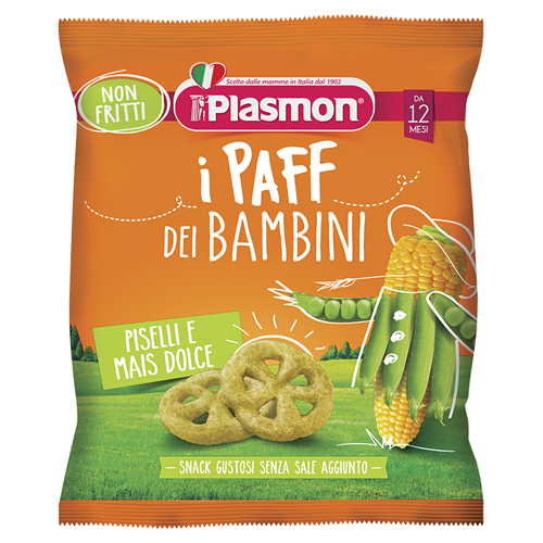 PLASMON DRY SNACK PAFF PISELLI-MAIS 15 G - latuafarmacia.org