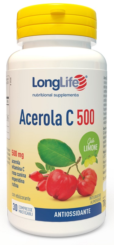 LONGLIFE ACEROLA C500 LIMONE 30 COMPRESSE MASTICABILI - latuafarmacia.org