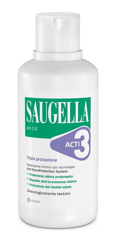 SAUGELLA ACTI3 TRIPLA PROTEZIONE DETERGENTE INTIMO 500 ML - latuafarmacia.org