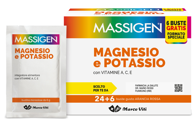 MASSIGEN MAGNESIO POTASSIO 24 BUSTINE + 6 BUSTINE - latuafarmacia.org