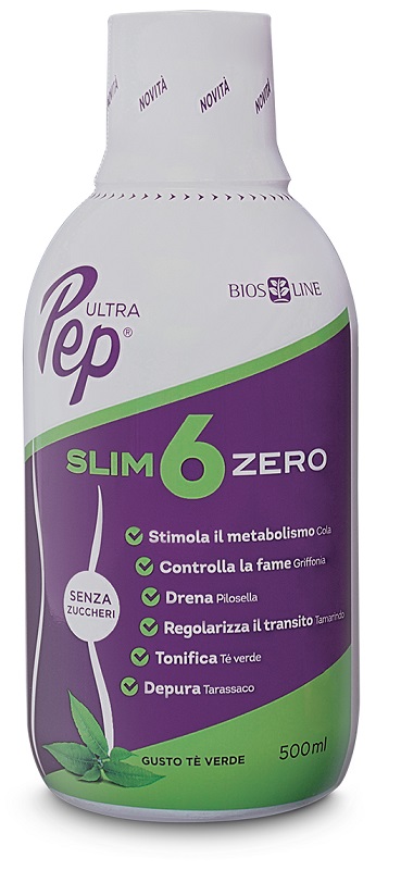 ULTRA PEP SLIM 6 ZERO TE' VERDE 500 ML BIOSLINE - latuafarmacia.org