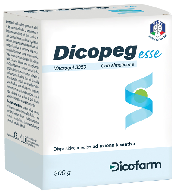 POLIMERO INERTE IDROSOLUBILE MACROGOL 3350 DICOPEG ESSE CON SIMETICONE PER TRATTAMENTO STIPSI POLVERE 300 G - latuafarmacia.org