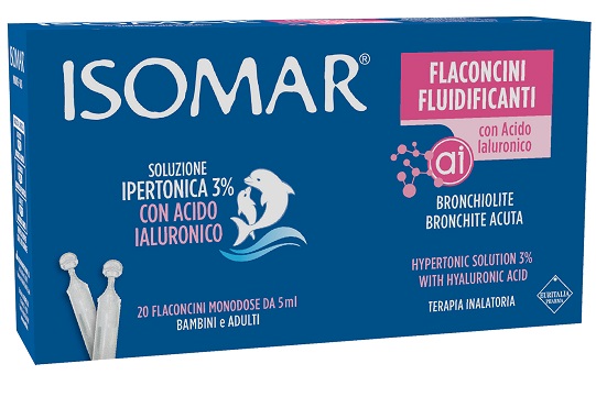 ISOMAR FLACONCINI FLUIDIFICANTI SOLUZIONE IPERTONICA 30%+ACIDO IALURONICO 20 FLACONCINI DA 5 ML - latuafarmacia.org