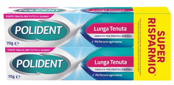 ADESIVO PROTESI DENTALI POLIDENT LUNGA TENUTA 2 TUBETTI X 70 G - latuafarmacia.org