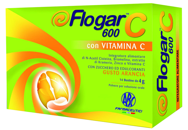 FLOGAR  C 600 CON VITAMINA C 14 BUSTINE GUSTO ARANCIA - latuafarmacia.org