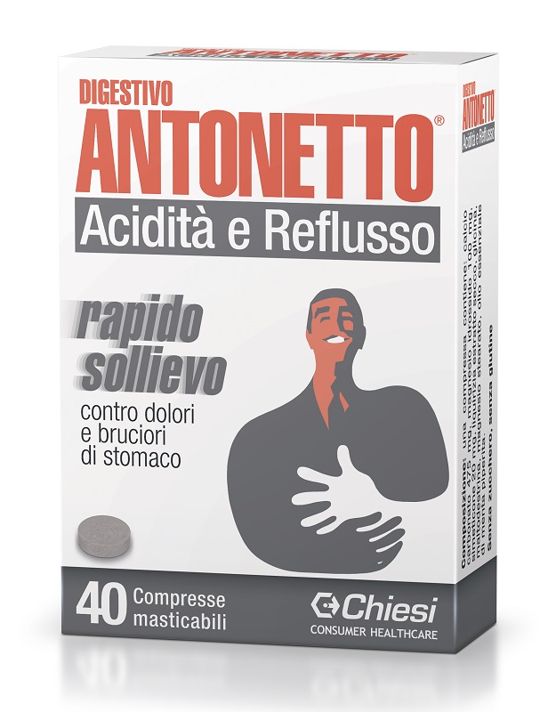 DIGESTIVO ANTONETTO ACIDITA' E REFLUSSO 40 COMPRESSE MASTICABILI - latuafarmacia.org