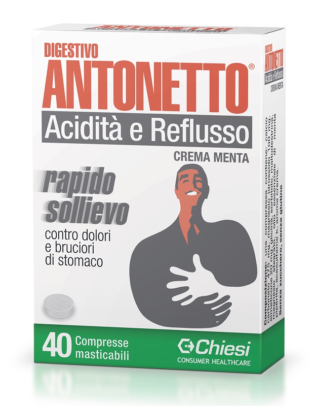 DIGESTIVO ANTONETTO ACIDITA' E REFLUSSO CREMA ALLA MENTA 40 COMPRESSE MASTICABILI - latuafarmacia.org